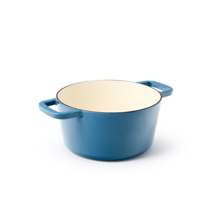 Capital Kitchen Element Cast Iron Casserole, Blue, 20cm, 2.4l