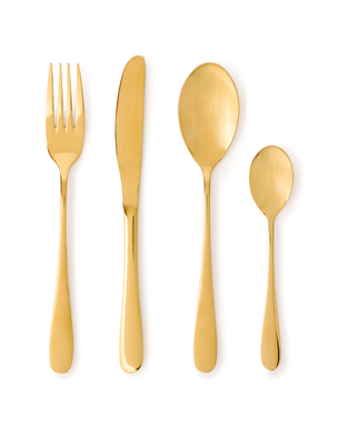 Stevens Aurelia Cutlery Set, 16-piece, Gold Tone