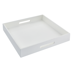 Momento Square Wooden Tray, White, 40cm in White