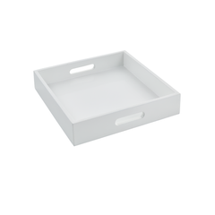 Momento Square Wooden Tray, White, 30cm in White