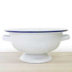 Falcon Enamelware Colander, 24cm in White