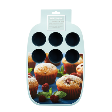 Soffritto Silicone Muffin Pan, 12 Cup in Charcoal