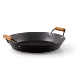 Capital Kitchen Fusion Black Carbon Steel Paella Pan, 34cm
