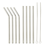 Momento Stainless Steel Straws With Brush, 10 Piece
