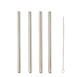 Momento Stainless Steel Smoothie Straws With Brush, 5 Piece