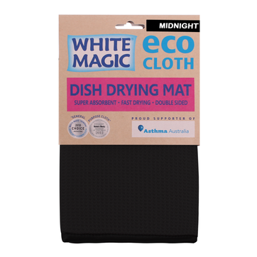White Magic Eco Cloth Dish Drying Mat, Midnight
