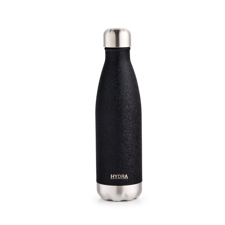 Hydra Double Wall Bottle, Black Textured, 500ml in Black