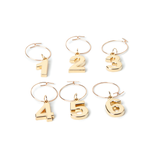 Stevens Social Club Number Wine Charms, Gold in Gold
