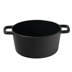 Capital Kitchen Element Cast Iron Casserole, Black, 24cm, 4l in Black