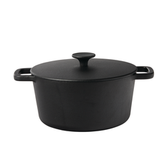 Capital Kitchen Element Cast Iron Casserole, Black, 24cm, 4l in Black