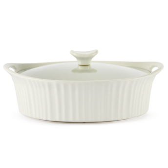 Corningware French White 2.5qt/2.35L Oval Ceramic Casserole Bakeware Dish w/ Lid