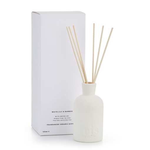 Iris Maison White Lily & Bamboo Diffuser, 150ml in White