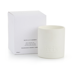 Iris Maison White Lily & Bamboo Candle, 350g in White