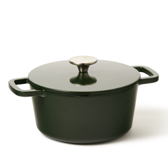 Capital Kitchen Element Cast Iron Casserole, Green, 20cm, 2.4l in Dark Green