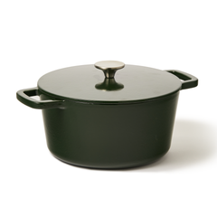 Capital Kitchen Element Cast Iron Casserole, Green, 24cm, 4l in Dark Green