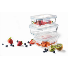 Cuisine::pro Pure Glass Storage Container, Set Of 3