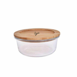 Agee Glass Container With Bamboo Lid, 400ml