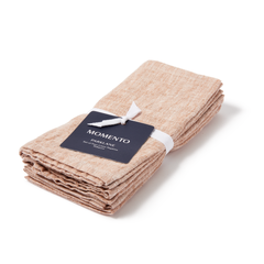 Momento Parklane Linen Napkin, Tobacco, Set Of 4