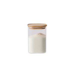 Capital Kitchen Pantry Square Glass Jar With Bamboo Lid, 1.1l
