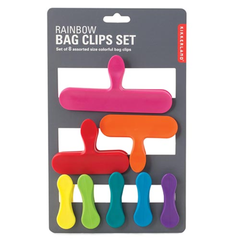 Kikkerland Impulse Rainbow Bag Clip, Assorted Sizes, Set Of 8