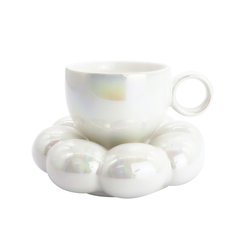 Sage And Cooper Lottie Mug & Saucer, Pearl White